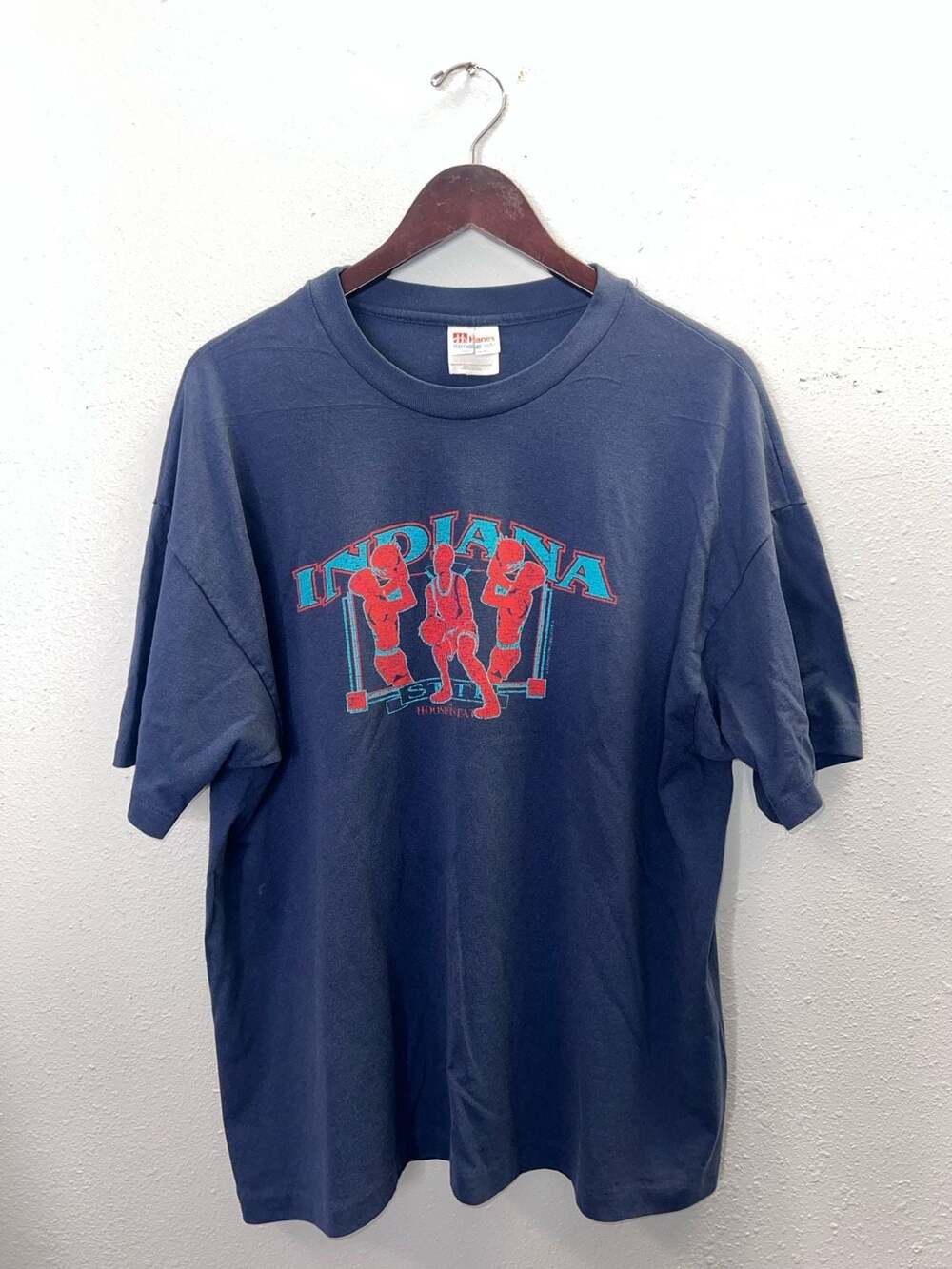 Vintage Indiana Basketball Shirt Mens XL Single Stitch Hanes Heavyweight 50/50
